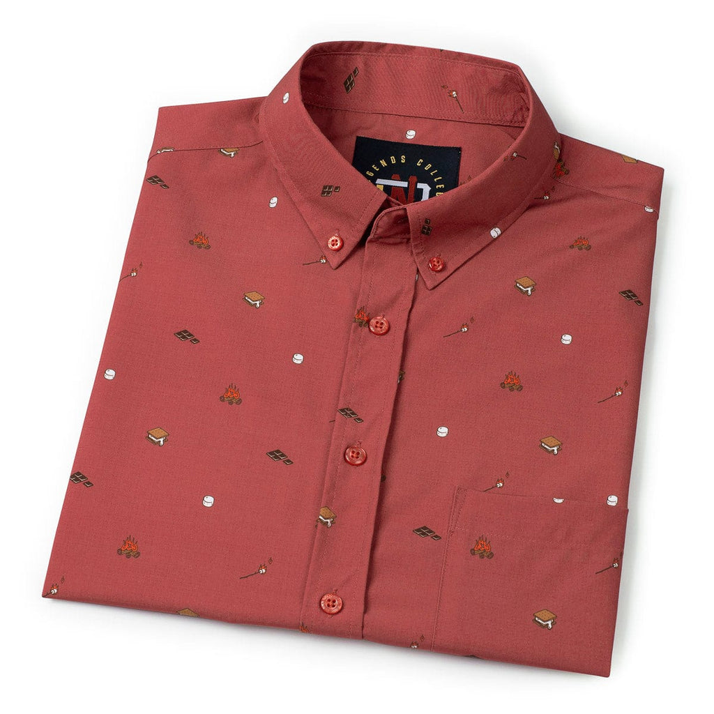 RSVLTS S'more What? KUNUFLEX Short Sleeve Shirt (Legends Edition) in Brown — detail 17
