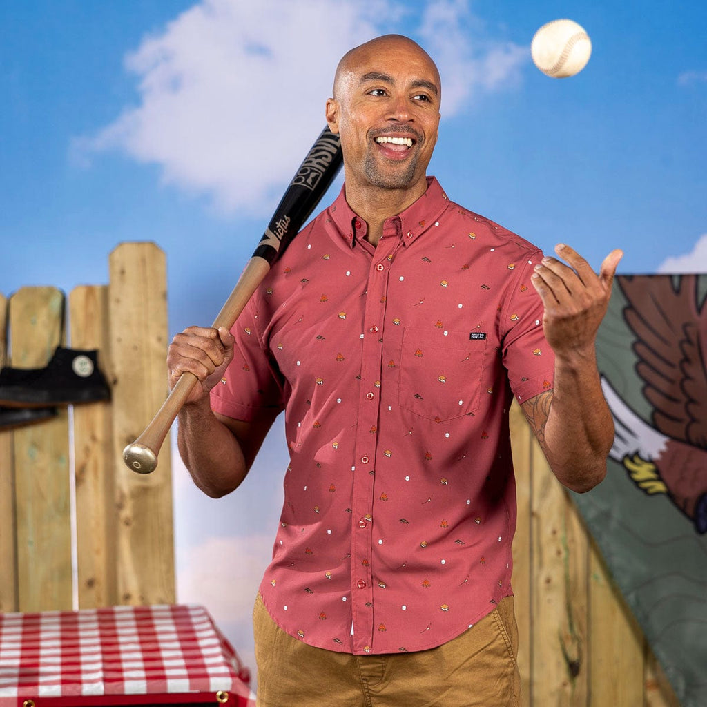 RSVLTS S'more What? KUNUFLEX Short Sleeve Shirt (Legends Edition) in Brown — detail 7