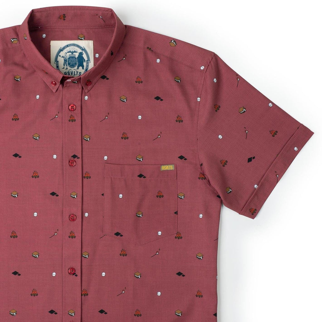 RSVLTS S'more What? KUNUFLEX Short Sleeve Shirt (Legends Edition) in Brown — detail 3