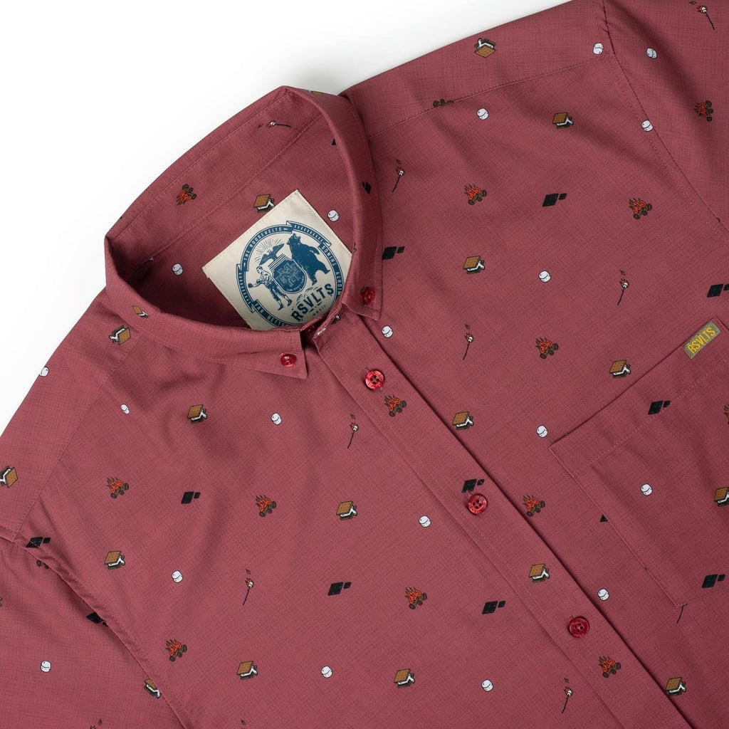 RSVLTS S'more What? KUNUFLEX Short Sleeve Shirt (Legends Edition) in Brown — detail 10