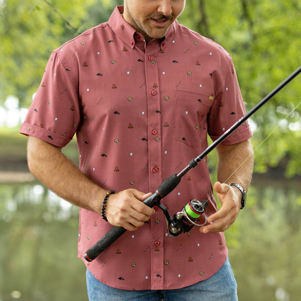 RSVLTS S'more What? KUNUFLEX Short Sleeve Shirt (Legends Edition) in Brown — detail 8