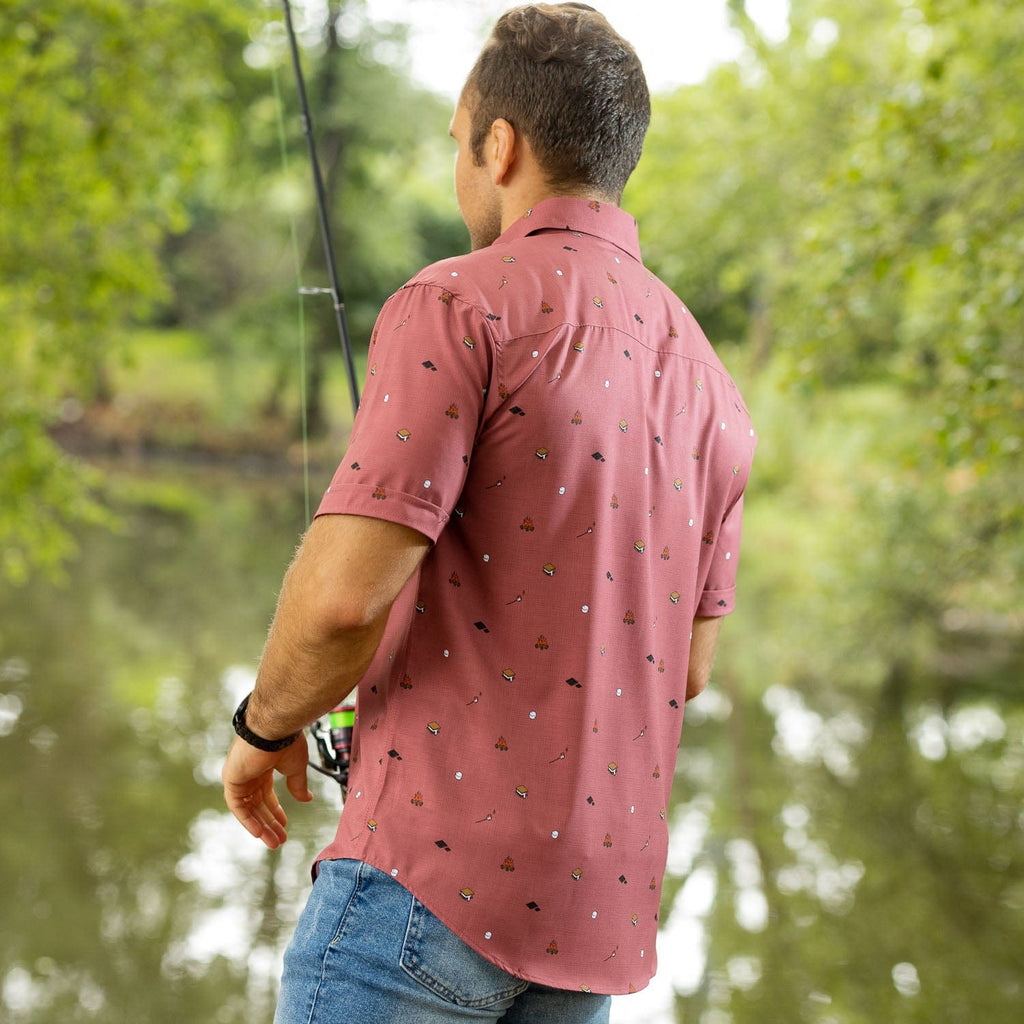 RSVLTS S'more What? KUNUFLEX Short Sleeve Shirt (Legends Edition) in Brown — detail 14