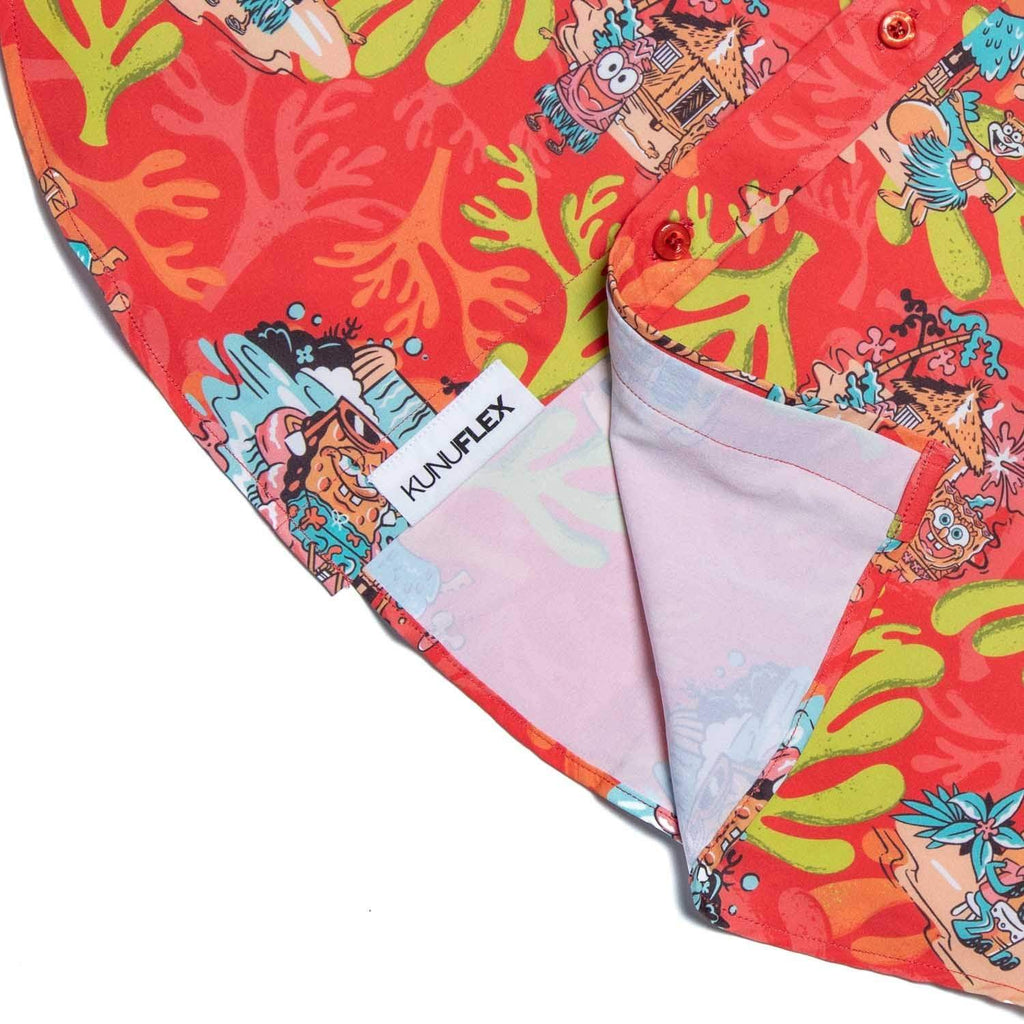 RSVLTS Luau KUNUFLEX Short Sleeve Shirt in Red — detail 10
