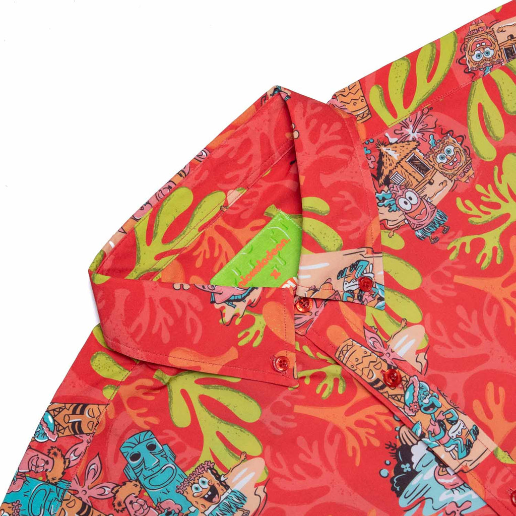 RSVLTS Luau KUNUFLEX Short Sleeve Shirt in Red — detail 8