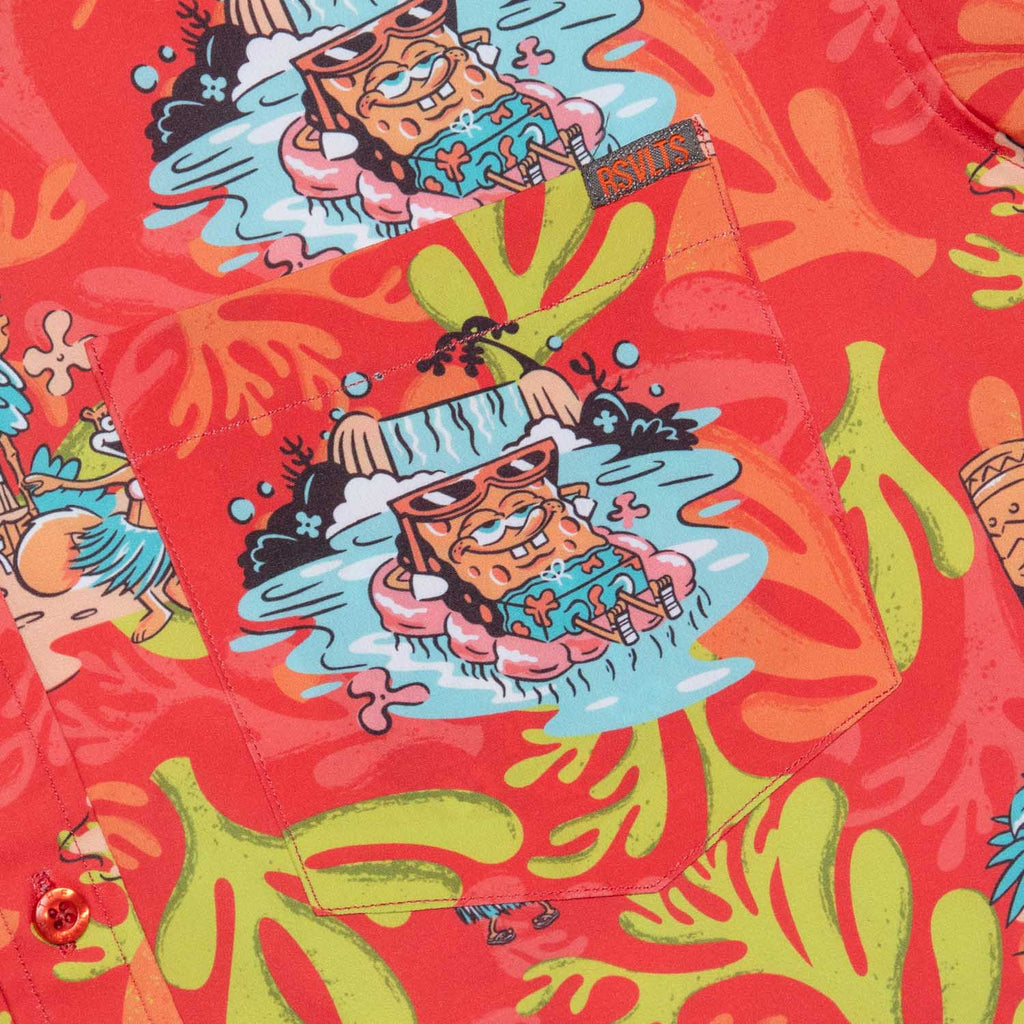 RSVLTS Luau KUNUFLEX Short Sleeve Shirt in Red — detail 5