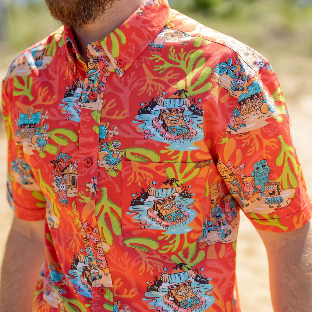 RSVLTS Luau KUNUFLEX Short Sleeve Shirt in Red — detail 7