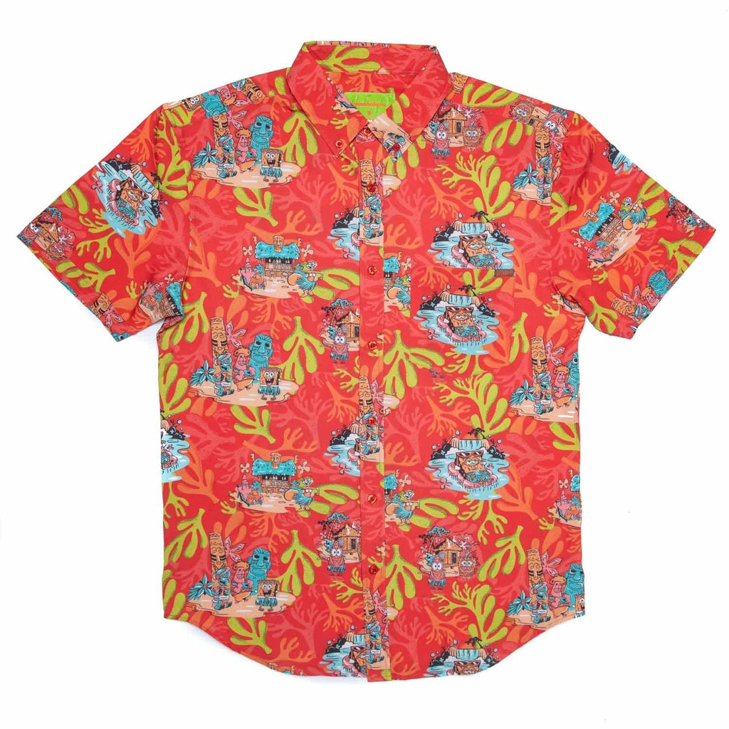 RSVLTS Luau KUNUFLEX Short Sleeve Shirt in Red — detail 2