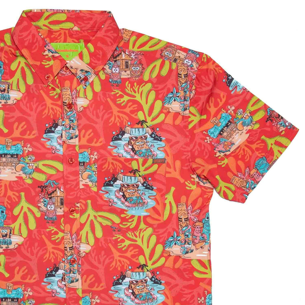 RSVLTS Luau KUNUFLEX Short Sleeve Shirt in Red — front view