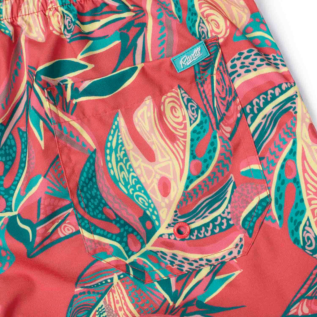 RSVLTS Tapalms Hybrid Shorts in Red — detail 7