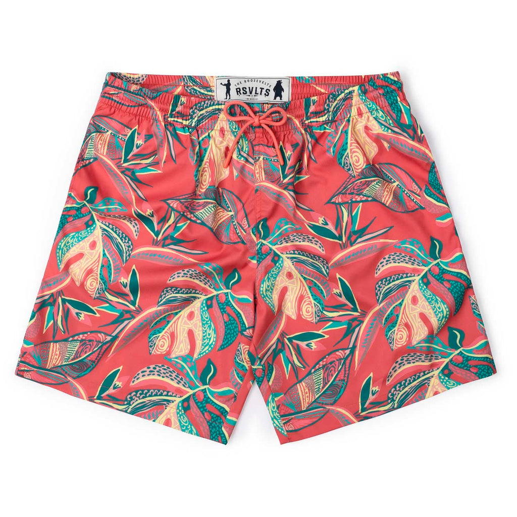 RSVLTS Tapalms Hybrid Shorts in Red — detail 3