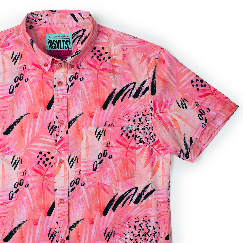 RSVLTS Strawberry Margarita KUNUFLEX Short Sleeve Shirt in Red — front view