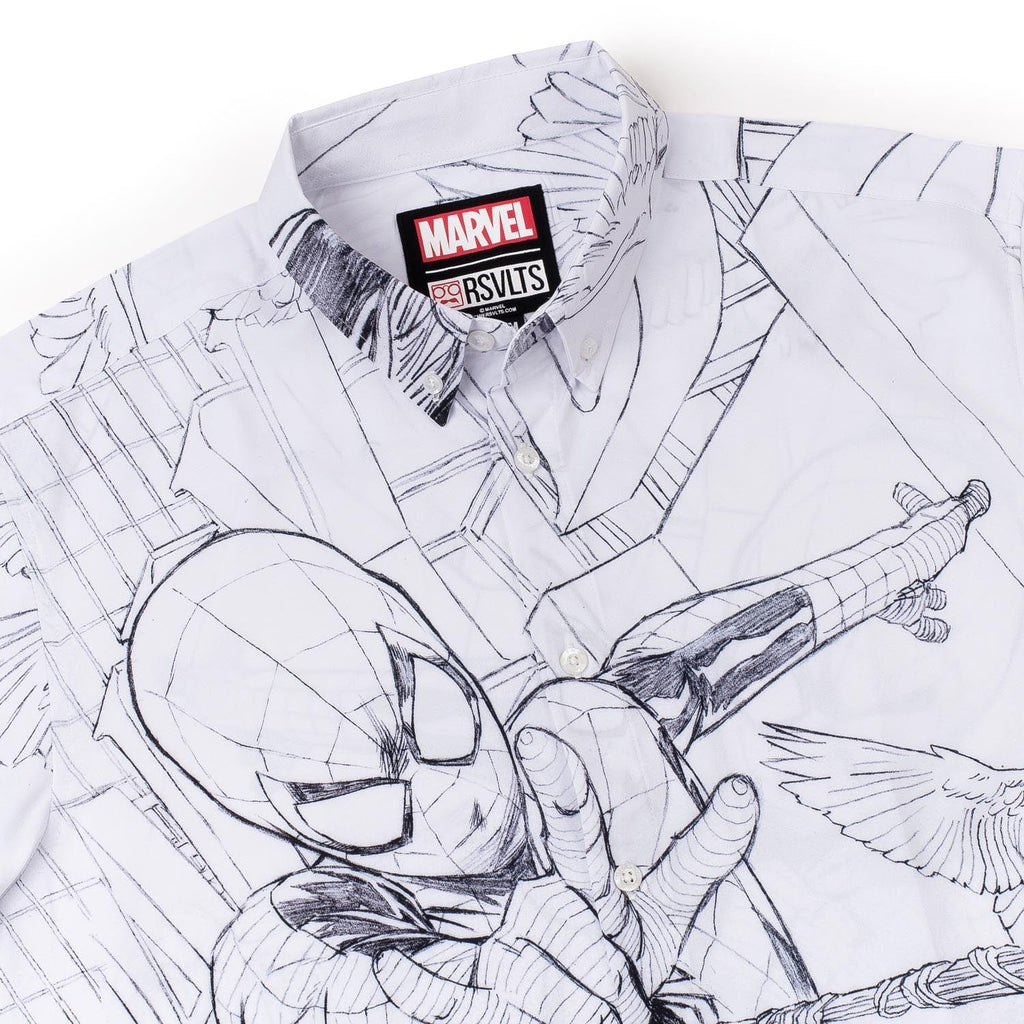 RSVLTS Web Surfing KUNUFLEX Short Sleeve Shirt in White — detail 8