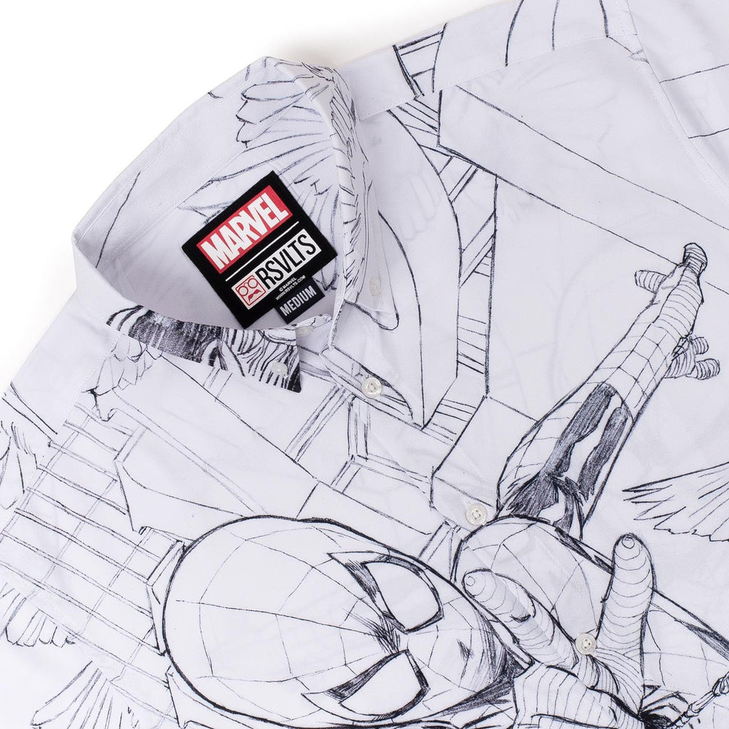 RSVLTS Web Surfing KUNUFLEX Short Sleeve Shirt in White — detail 3
