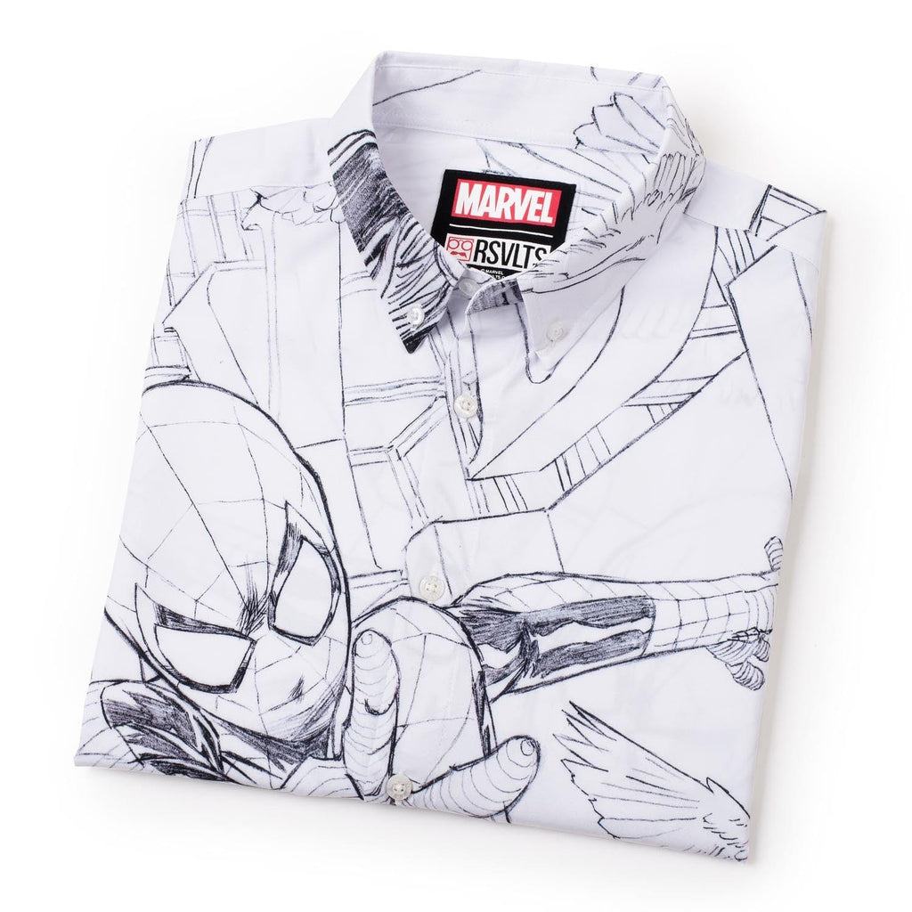 RSVLTS Web Surfing KUNUFLEX Short Sleeve Shirt in White — detail 6