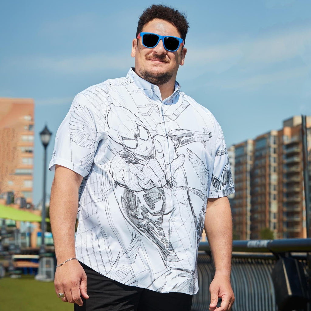 RSVLTS Web Surfing KUNUFLEX Short Sleeve Shirt in White — detail 7