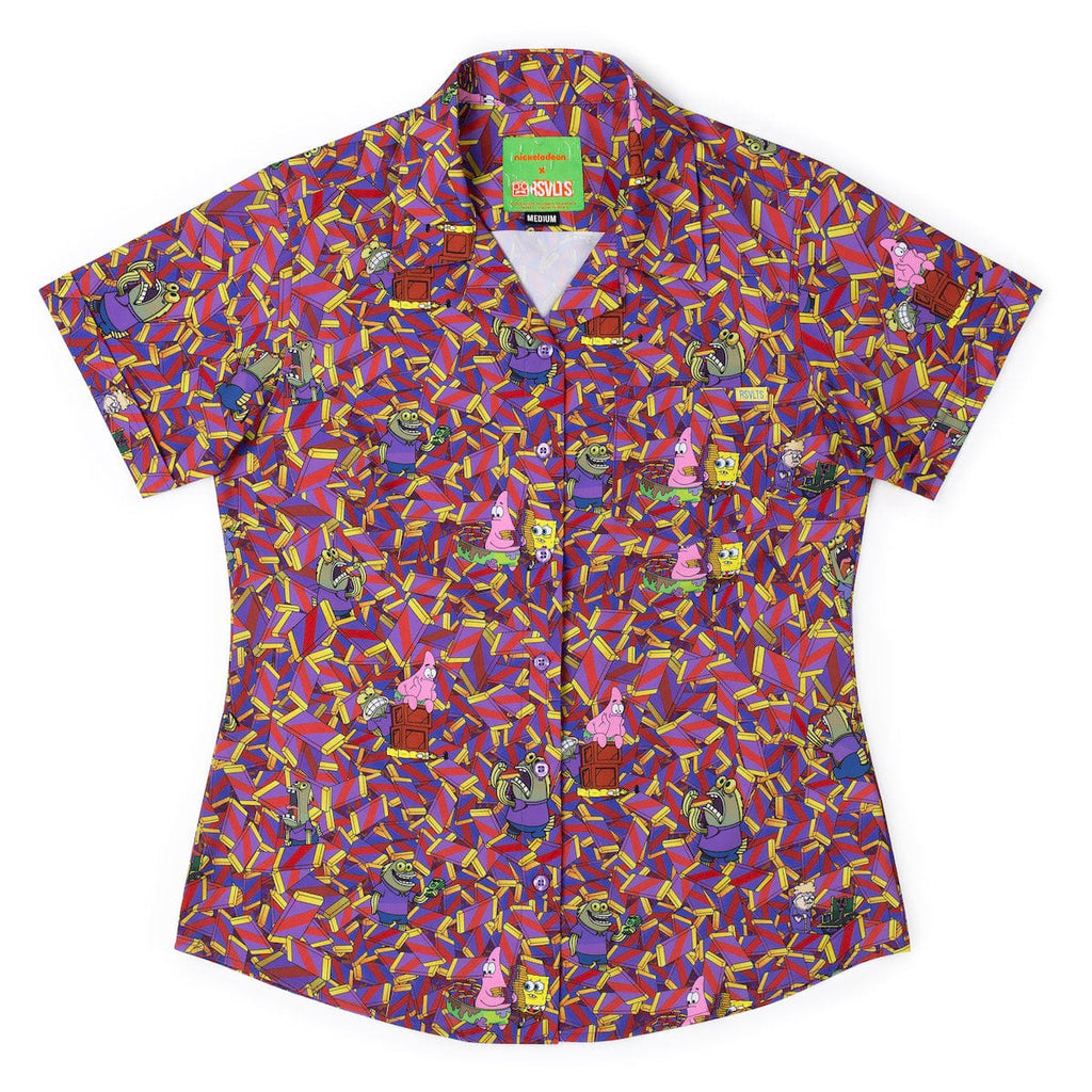 RSVLTS CHOOOOOCOLATE!!! Women's KUNUFLEX Short Sleeve Shirt in Purple — front view