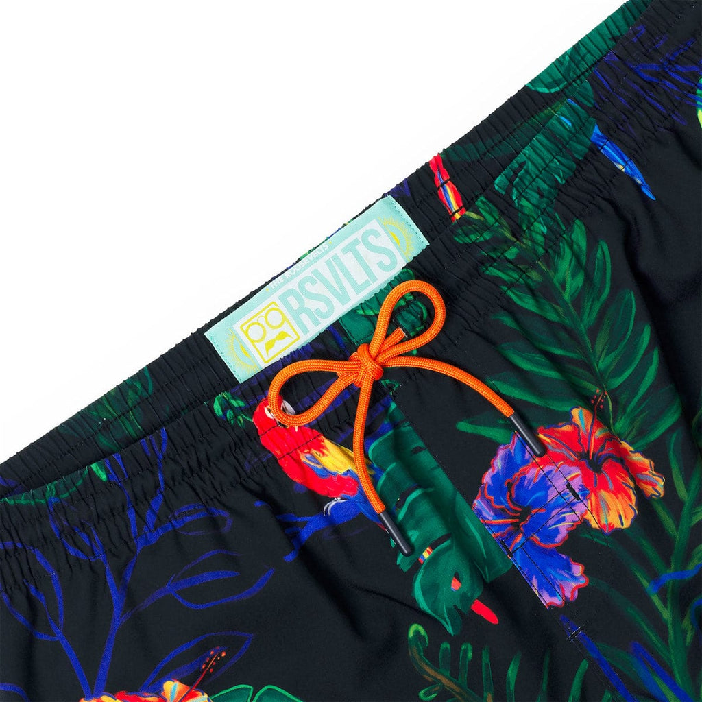 RSVLTS Two Tickets to Parrotise Hybrid Shorts in Black — detail 3