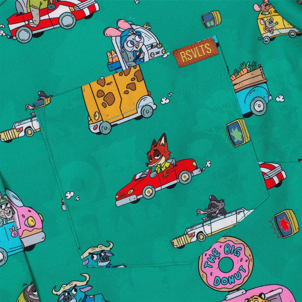 RSVLTS Zoom-topia Women's KUNUFLEX Short Sleeve Shirt in Green — detail 5