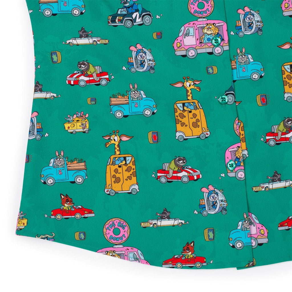 RSVLTS Zoom-topia Women's KUNUFLEX Short Sleeve Shirt in Green — detail 8