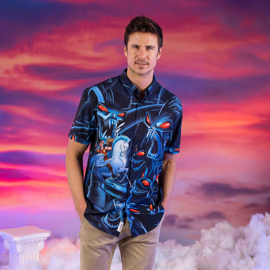 RSVLTS Herc vs. Hydra KUNUFLEX Short Sleeve Shirt in Blue — detail 6