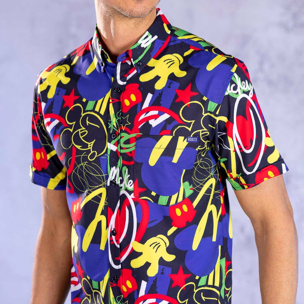 RSVLTS Outside the Lines KUNUFLEX Short Sleeve Shirt in Multicolor — detail 7