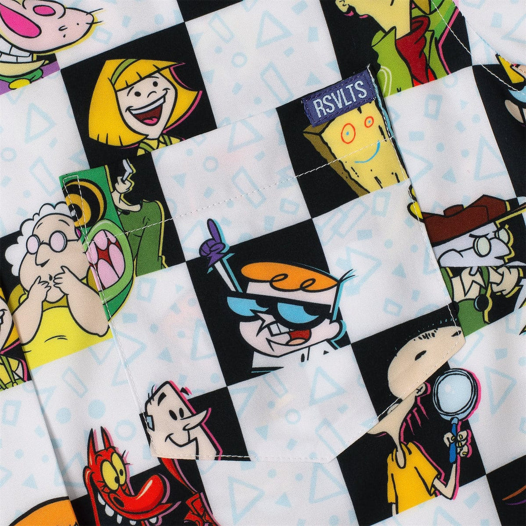 RSVLTS Cartoon Cartoons! Women's KUNUFLEX Short Sleeve Shirt in Black — detail 6