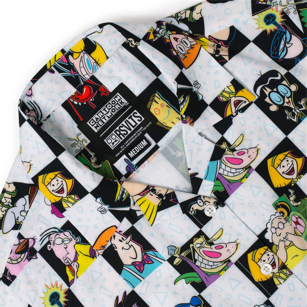 RSVLTS Cartoon Cartoons! Women's KUNUFLEX Short Sleeve Shirt in Black — detail 7
