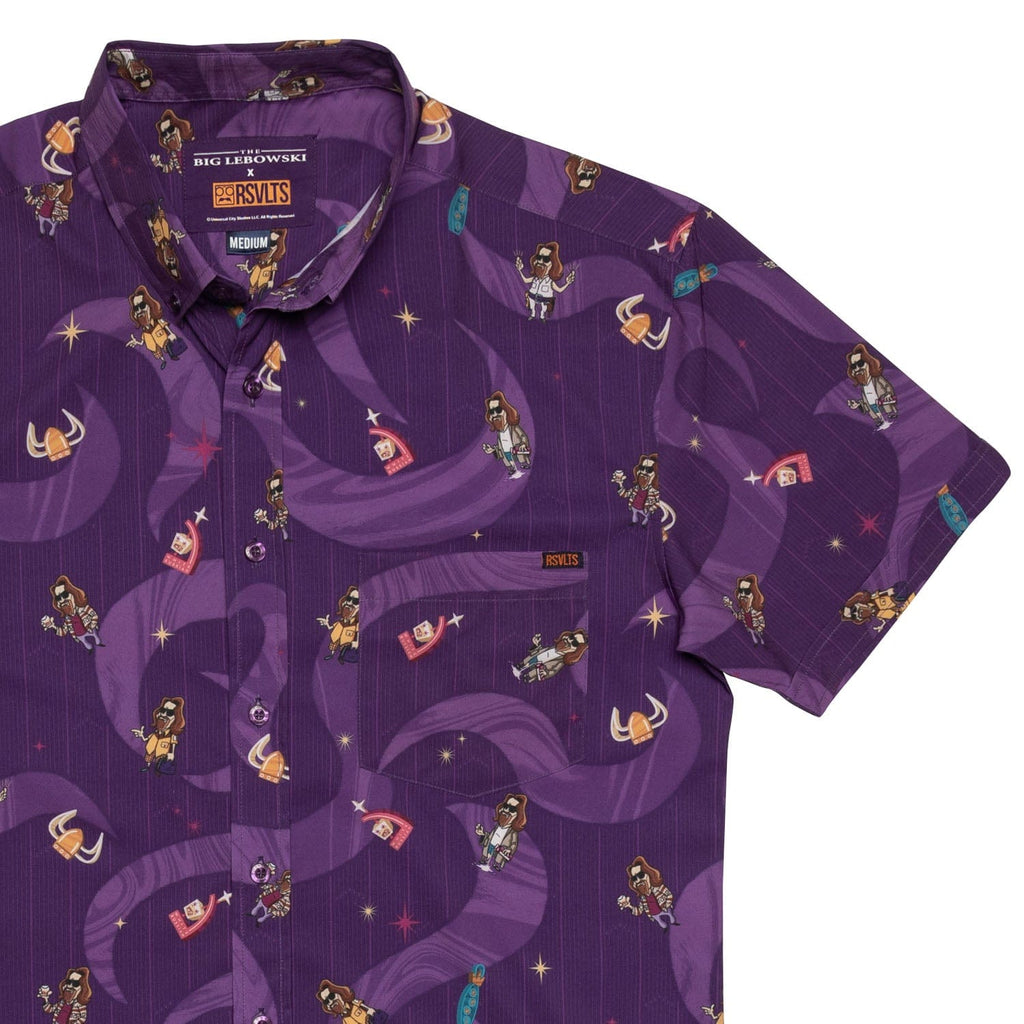 RSVLTS Living the Dream KUNUFLEX Short Sleeve Shirt in Purple — front view