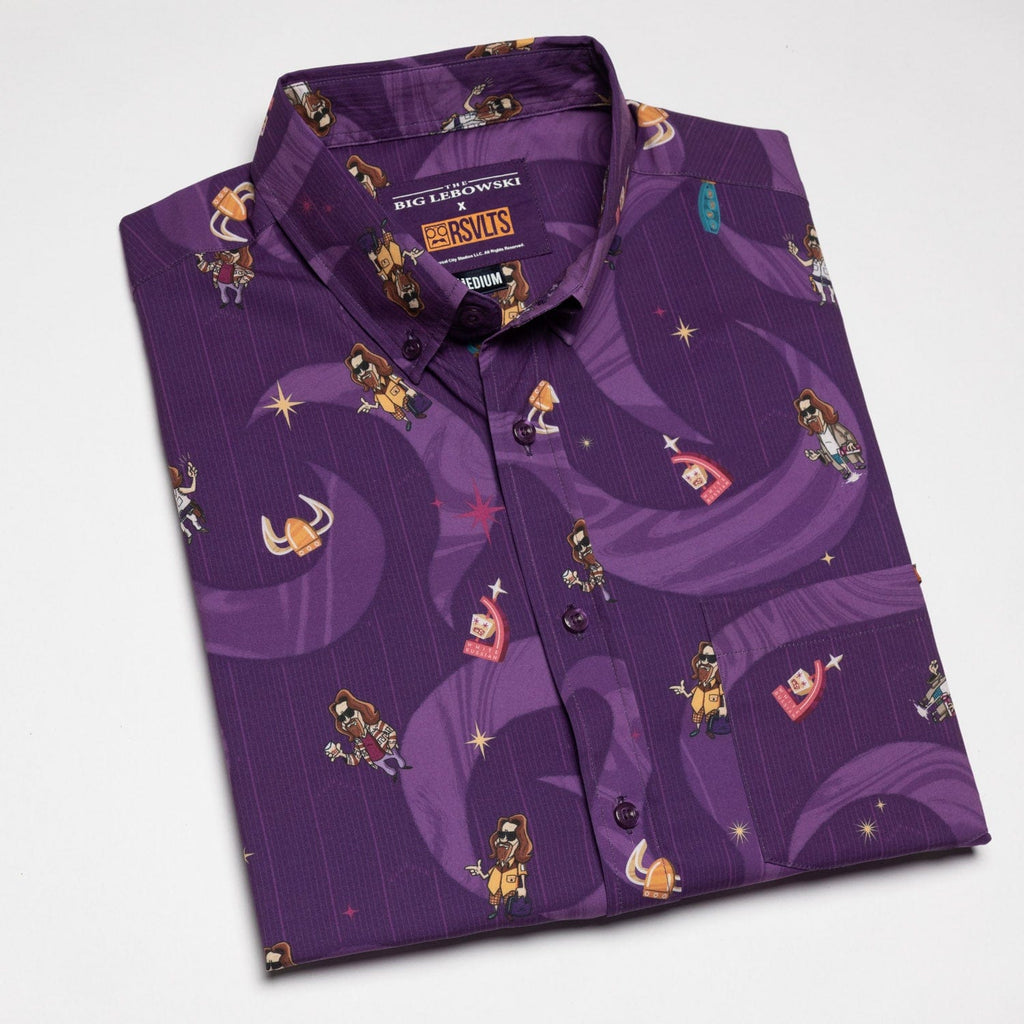 RSVLTS Living the Dream KUNUFLEX Short Sleeve Shirt in Purple — detail 8
