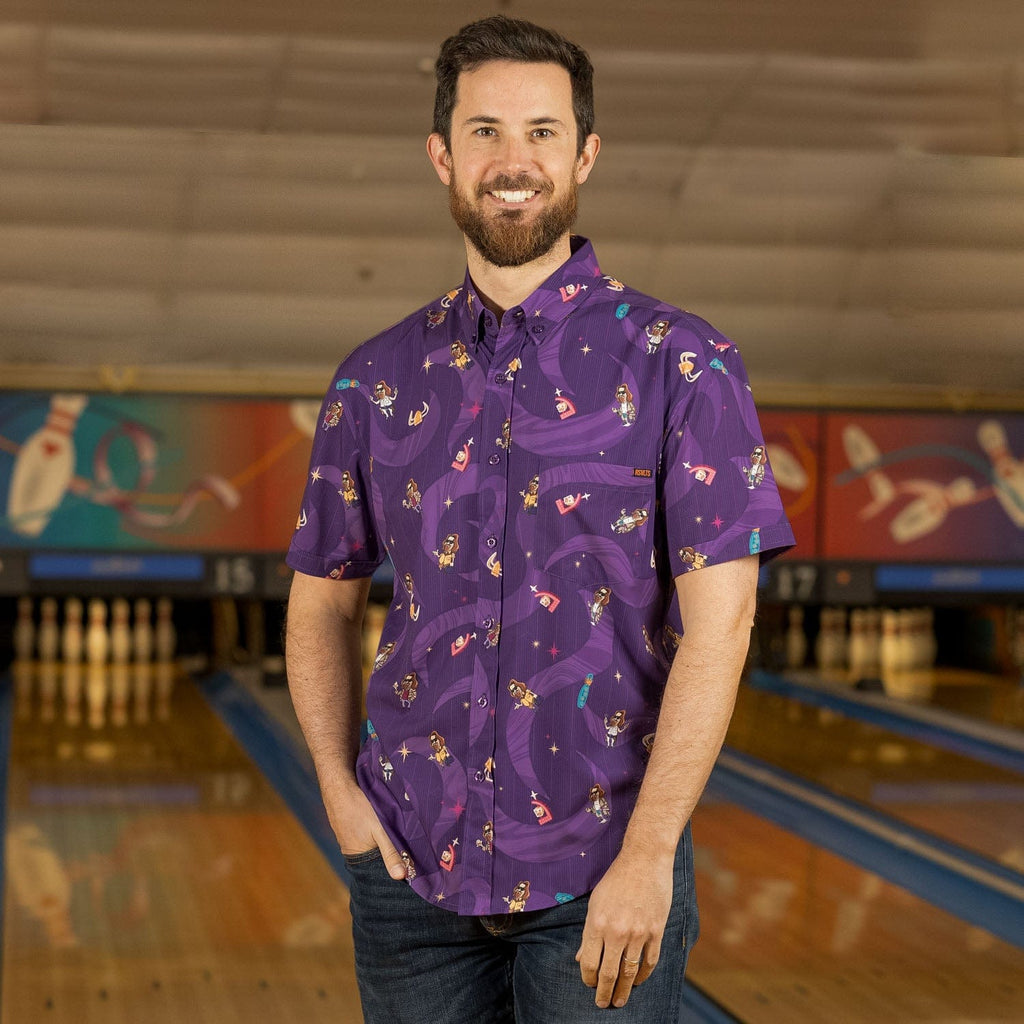RSVLTS Living the Dream KUNUFLEX Short Sleeve Shirt in Purple — detail 7
