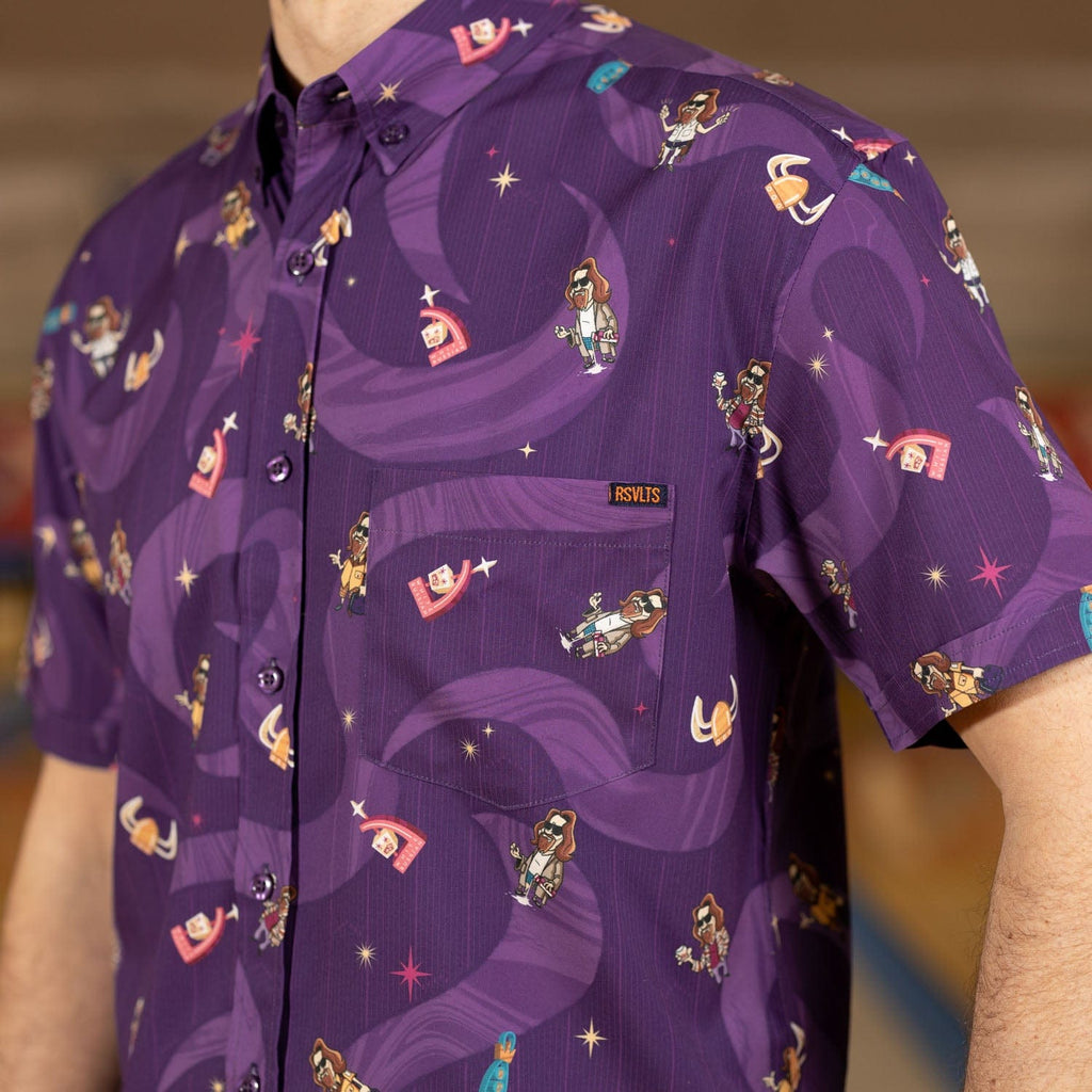RSVLTS Living the Dream KUNUFLEX Short Sleeve Shirt in Purple — detail 4