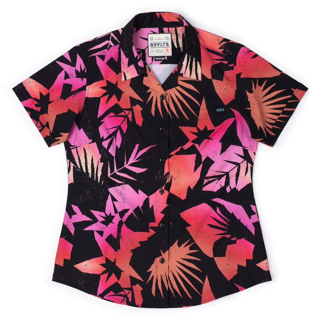 RSVLTS Cut It Out Women's KUNUFLEX Short Sleeve Shirt in Black — detail 4