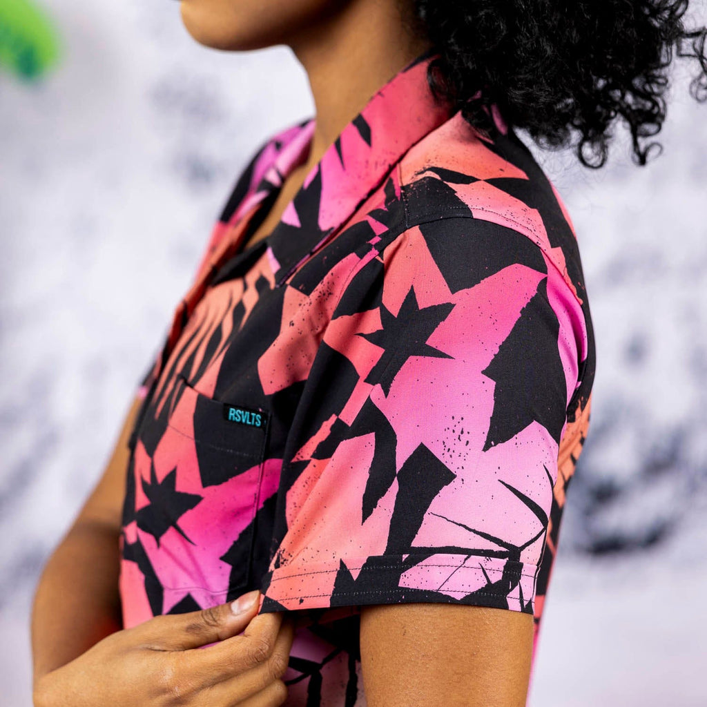 RSVLTS Cut It Out Women's KUNUFLEX Short Sleeve Shirt in Black — detail 7