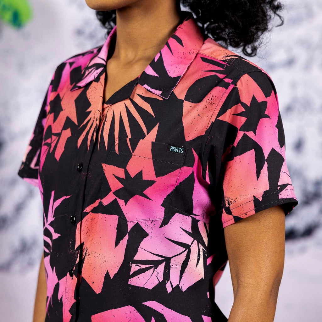 RSVLTS Cut It Out Women's KUNUFLEX Short Sleeve Shirt in Black — detail 5