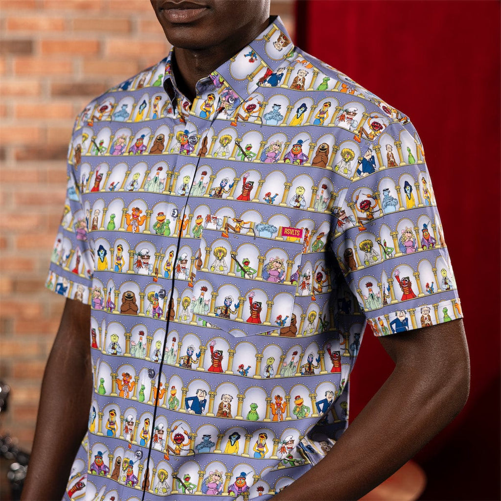 RSVLTS Light the Lights KUNUFLEX Short Sleeve Shirt in Gray — detail 8