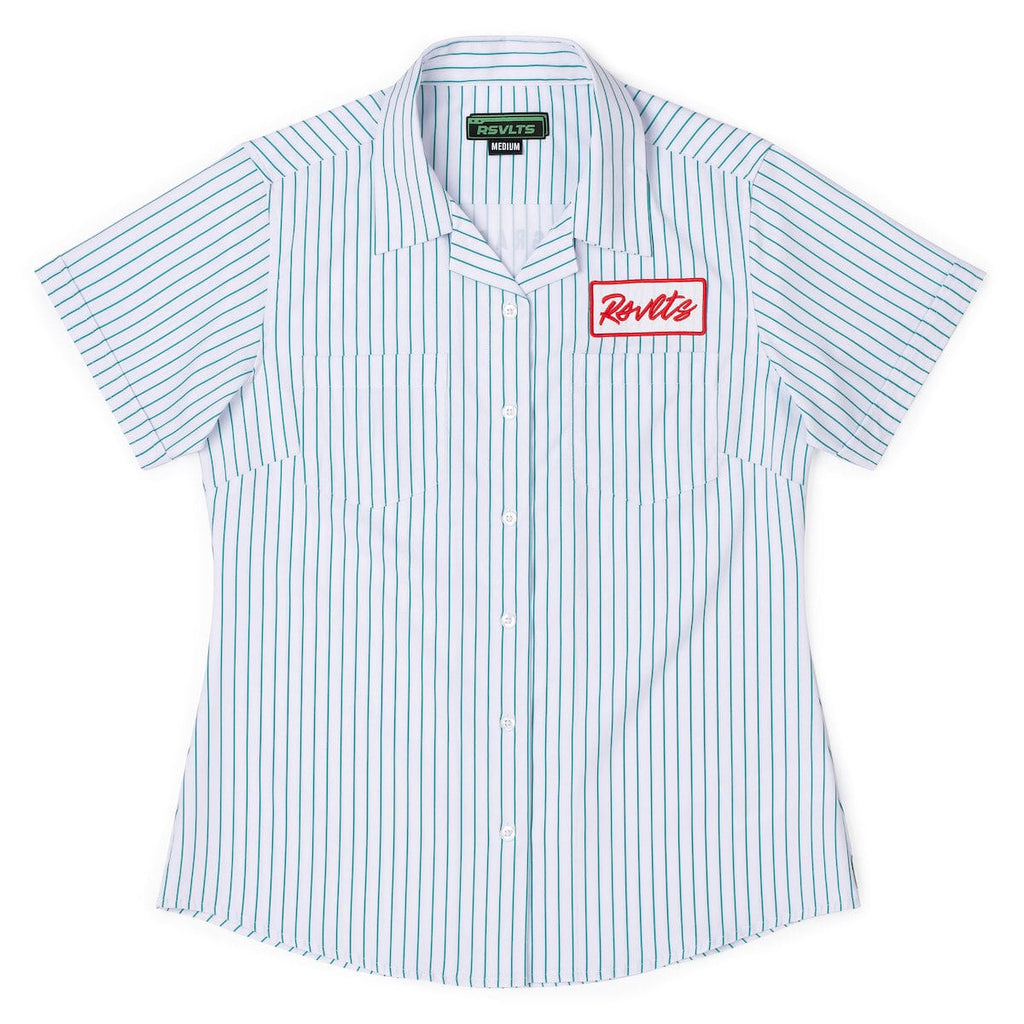 RSVLTS Full Service Women's KUNUFLEX Short Sleeve Shirt in Blue — detail 3