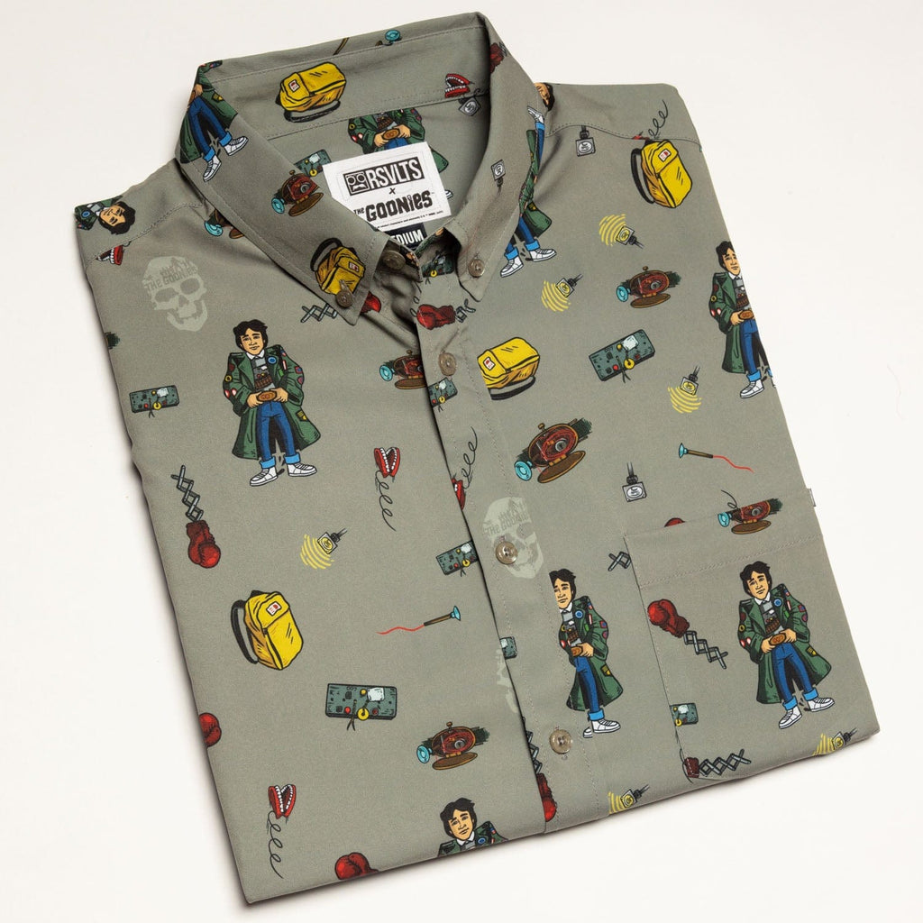 RSVLTS Data’s Great Inventions KUNUFLEX Short Sleeve Shirt in Green — detail 9