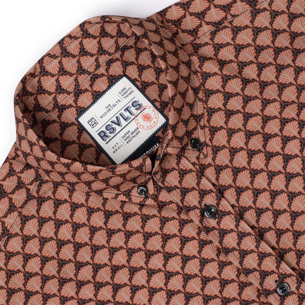 RSVLTS Deco Daze KUNUFLEX Short Sleeve Shirt in Brown — detail 7