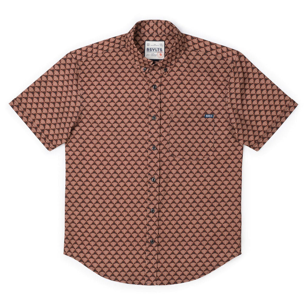 RSVLTS Deco Daze KUNUFLEX Short Sleeve Shirt in Brown — detail 5