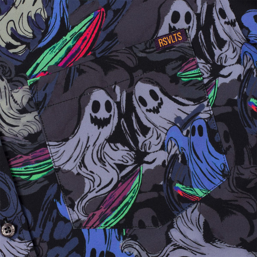 RSVLTS The Dead Shred KUNUFLEX Short Sleeve Shirt in Black — detail 4
