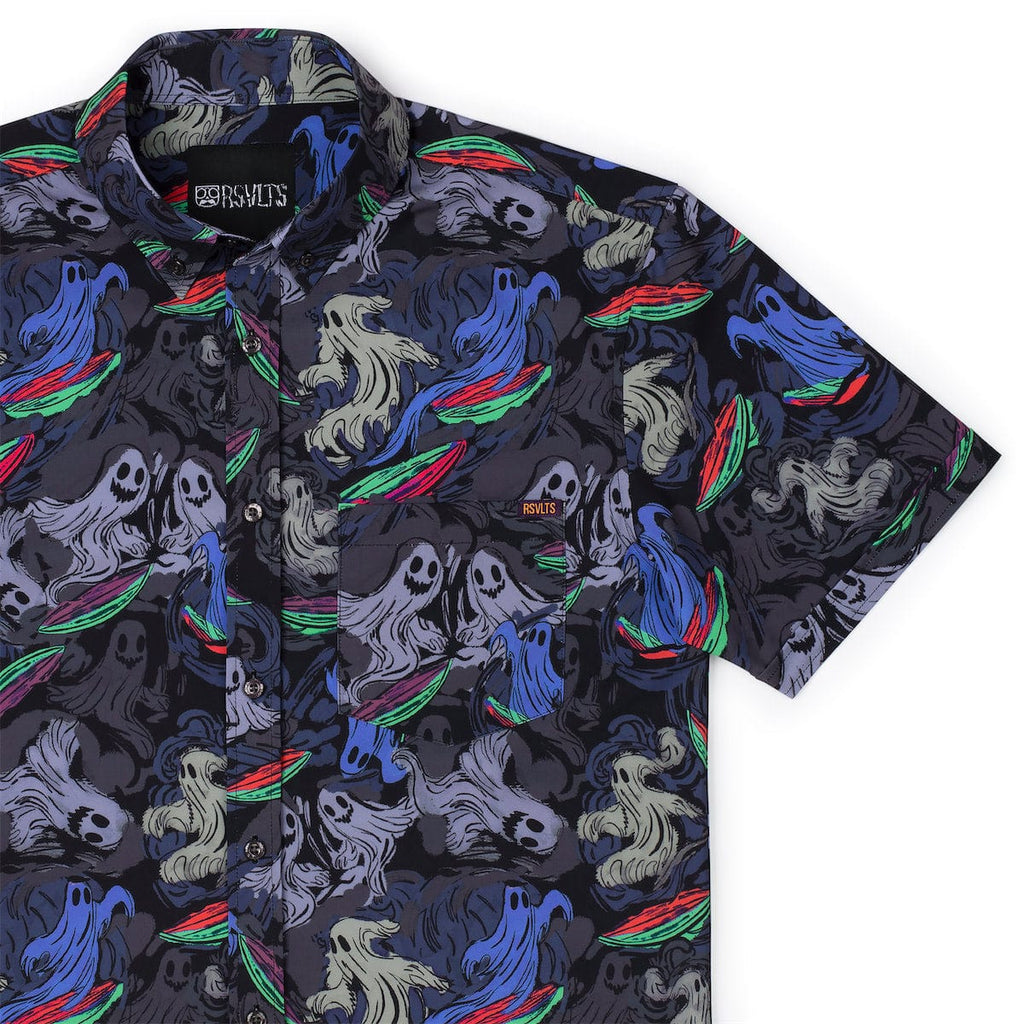 RSVLTS The Dead Shred KUNUFLEX Short Sleeve Shirt in Black — front view