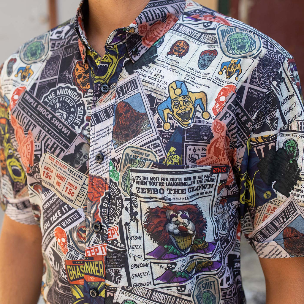 RSVLTS Clippings KUNUFLEX Short Sleeve Shirt in Gray — detail 3