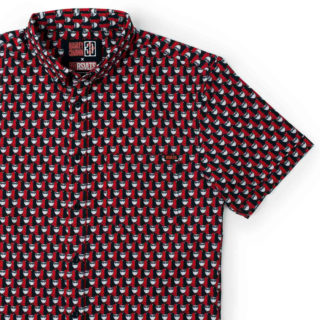 RSVLTS Lil Quinns KUNUFLEX Short Sleeve Shirt in Red — front view
