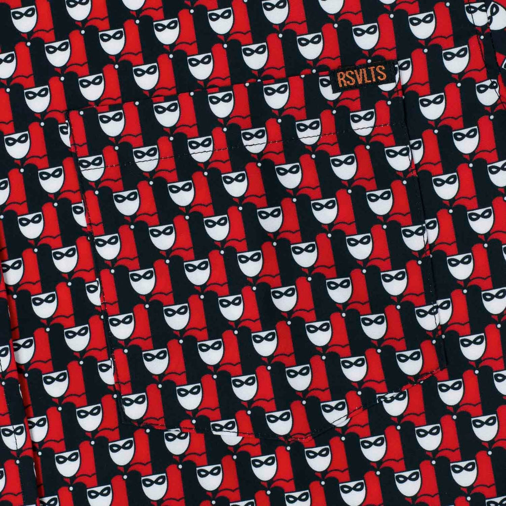 RSVLTS Lil Quinns KUNUFLEX Short Sleeve Shirt in Red — detail 4