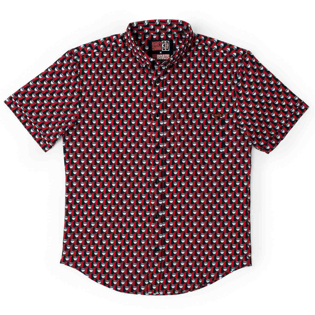RSVLTS Lil Quinns KUNUFLEX Short Sleeve Shirt in Red — detail 2