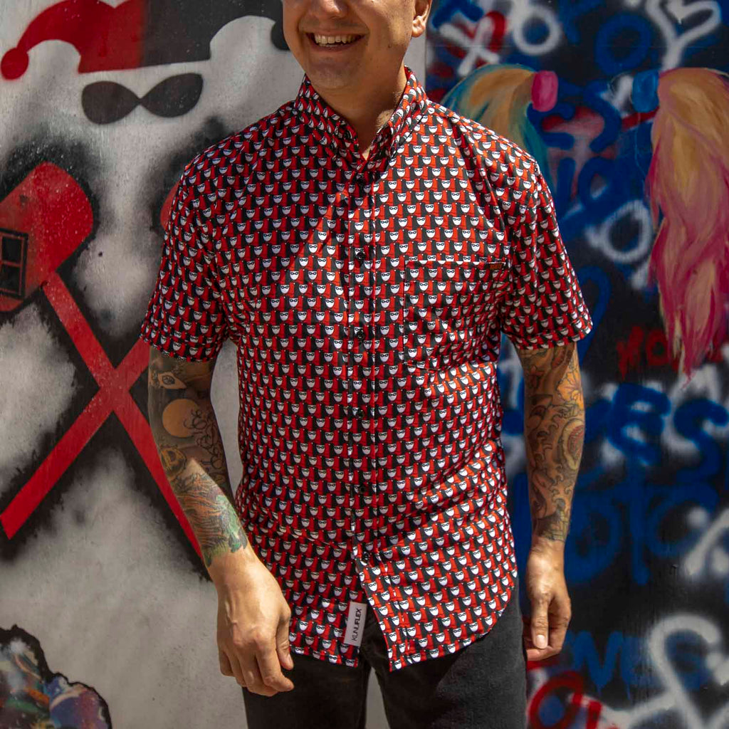 RSVLTS Lil Quinns KUNUFLEX Short Sleeve Shirt in Red — detail 9