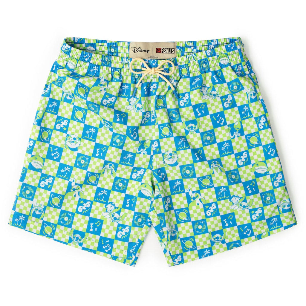 RSVLTS Galactic Groovin' Hybrid Shorts in Green — front view