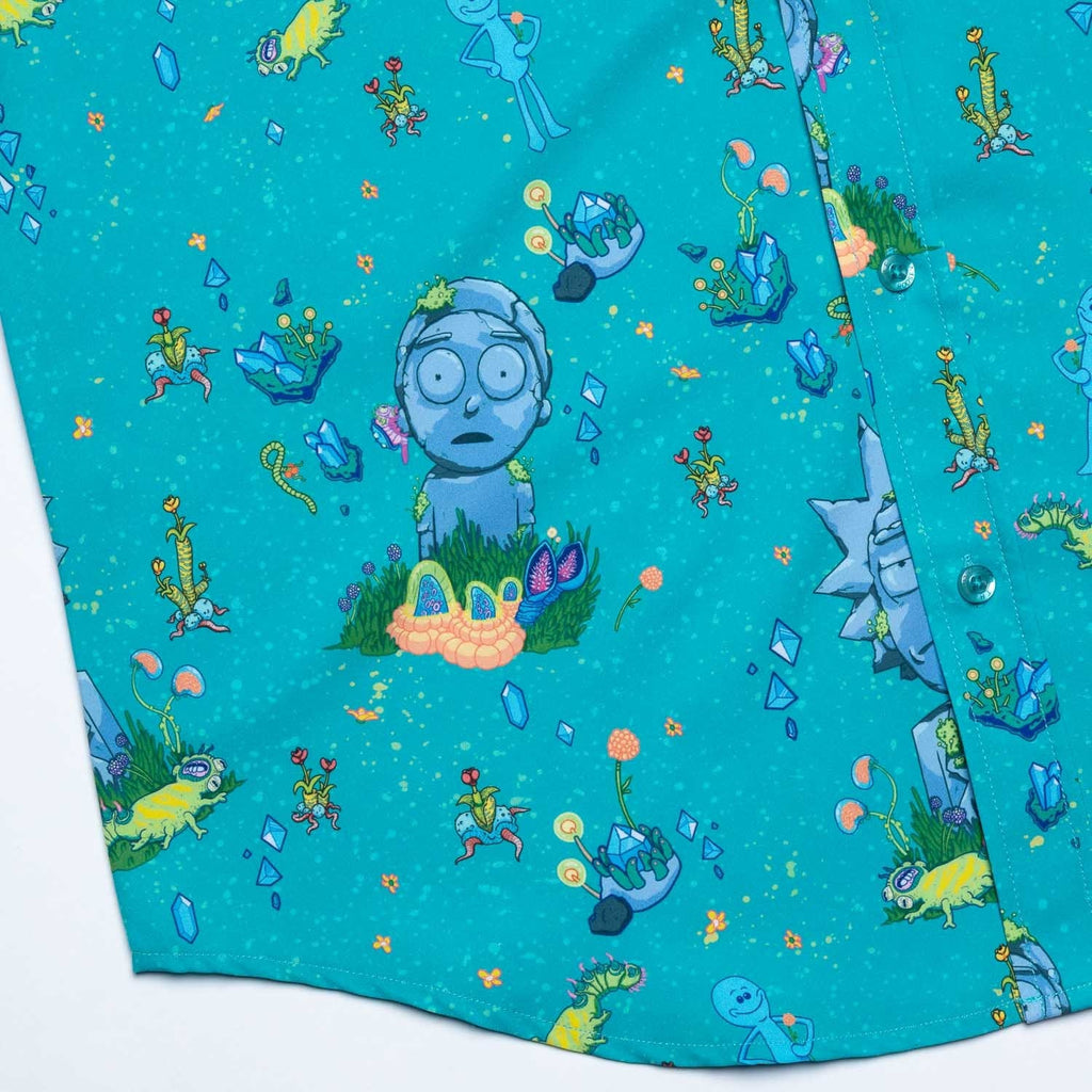 RSVLTS Forever and Forever KUNUFLEX Short Sleeve Shirt in Blue — detail 5