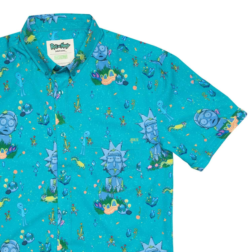 RSVLTS Forever and Forever KUNUFLEX Short Sleeve Shirt in Blue — detail 2