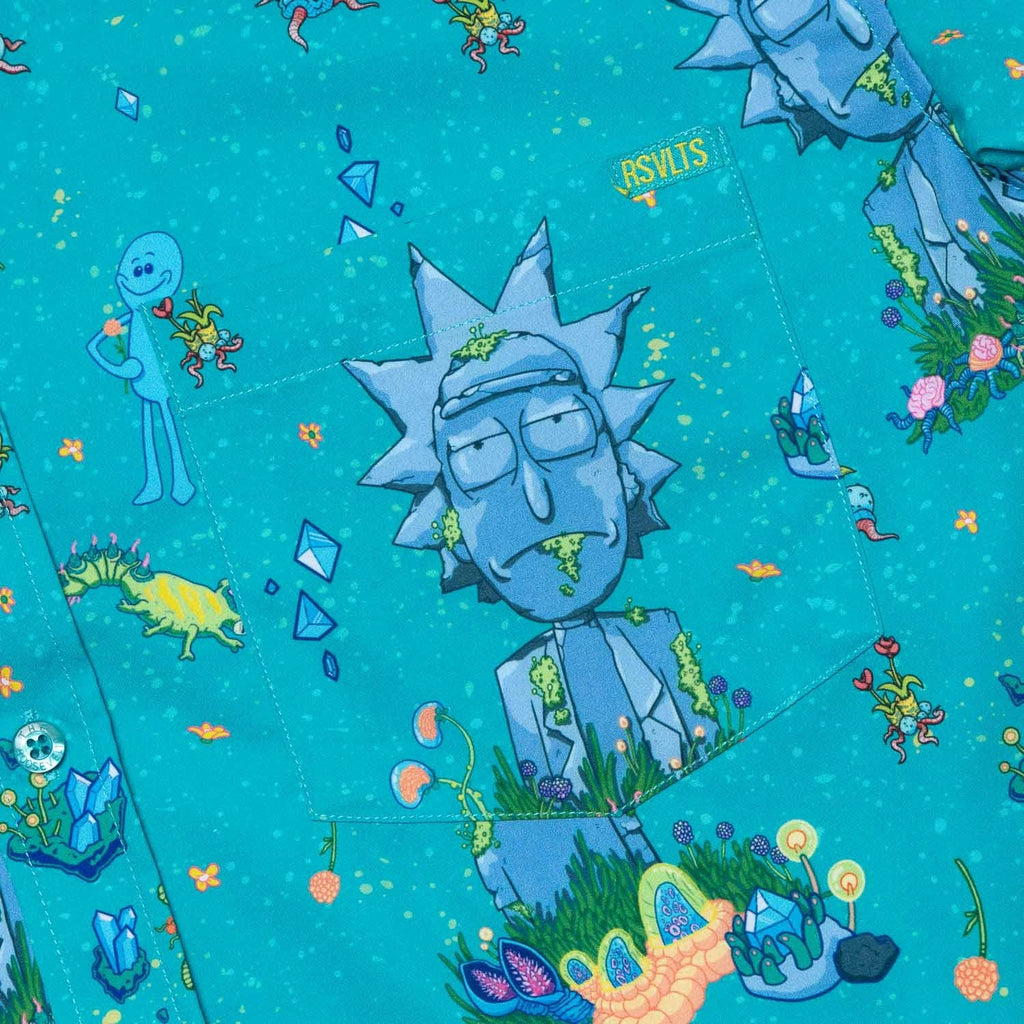 RSVLTS Forever and Forever KUNUFLEX Short Sleeve Shirt in Blue — detail 7